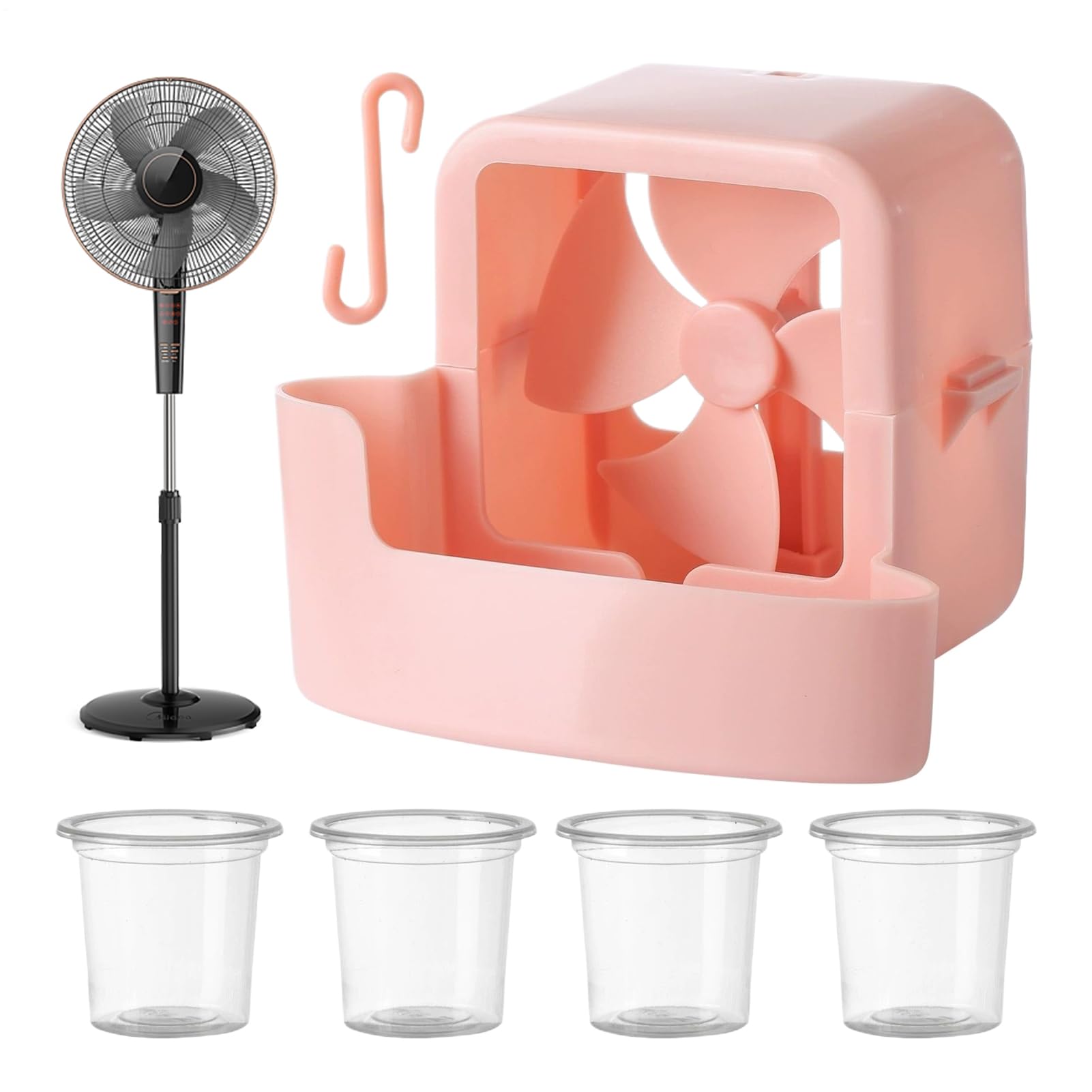 Ventilator Befeuchter Aufsatz, Outdoor Ventilatoren Mit Sprühnebel-Funktion, Ventilator-Eisbox, Eisbox-Zubehör Kühler, Standventilator-Kühlzubehör, Hängende Kühlbox Für Verschiedene Ventilatoren
