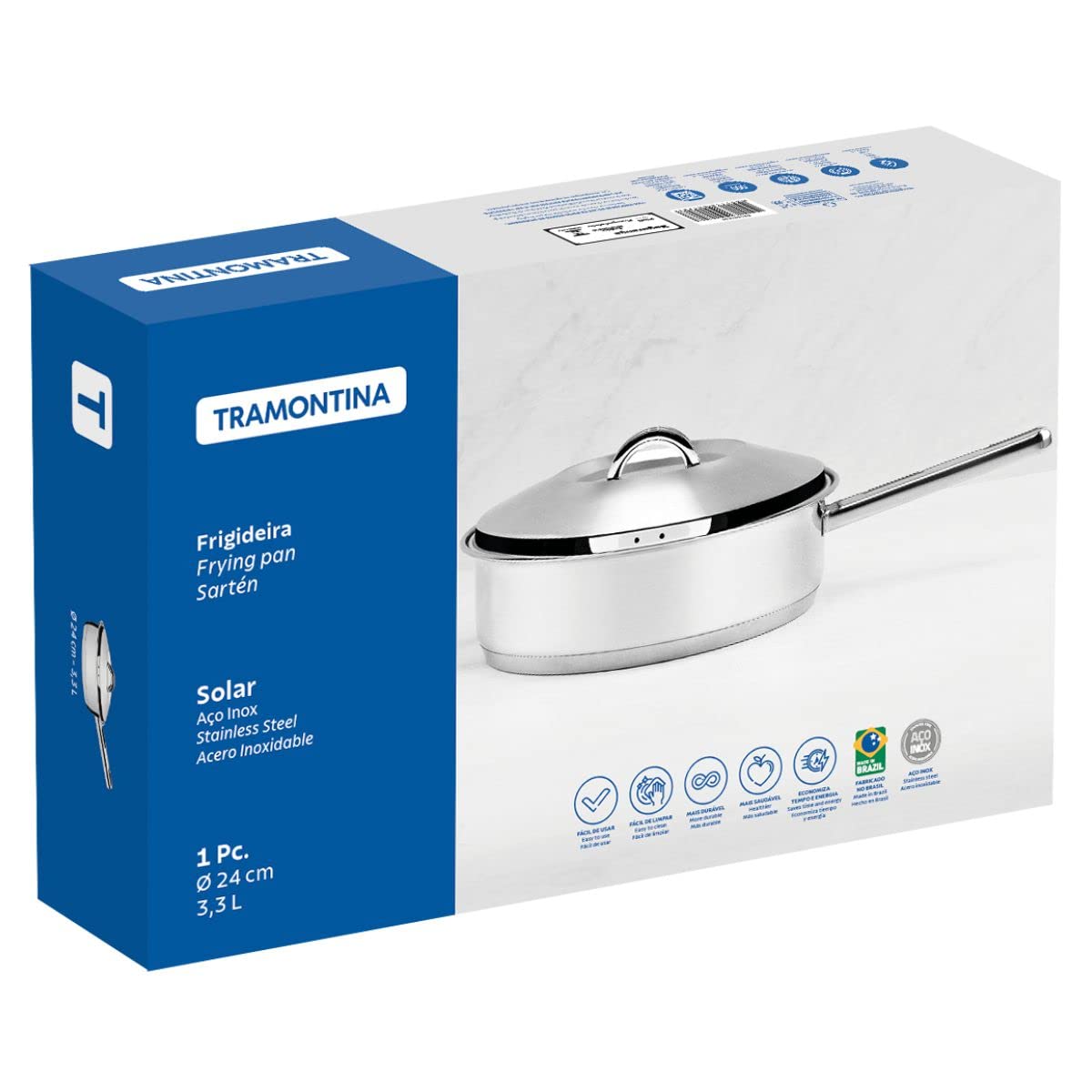 Amazon｜トラモンティーナ ソラール ソテーパン 蓋付き フライパン 深