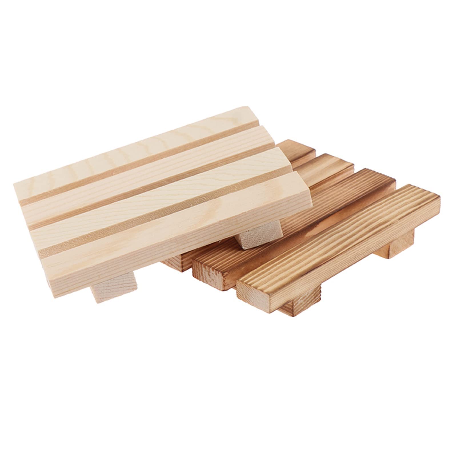 JINGYAN Mydelniczki Wooden Soap Tray Rack For Storing(Light Grey)