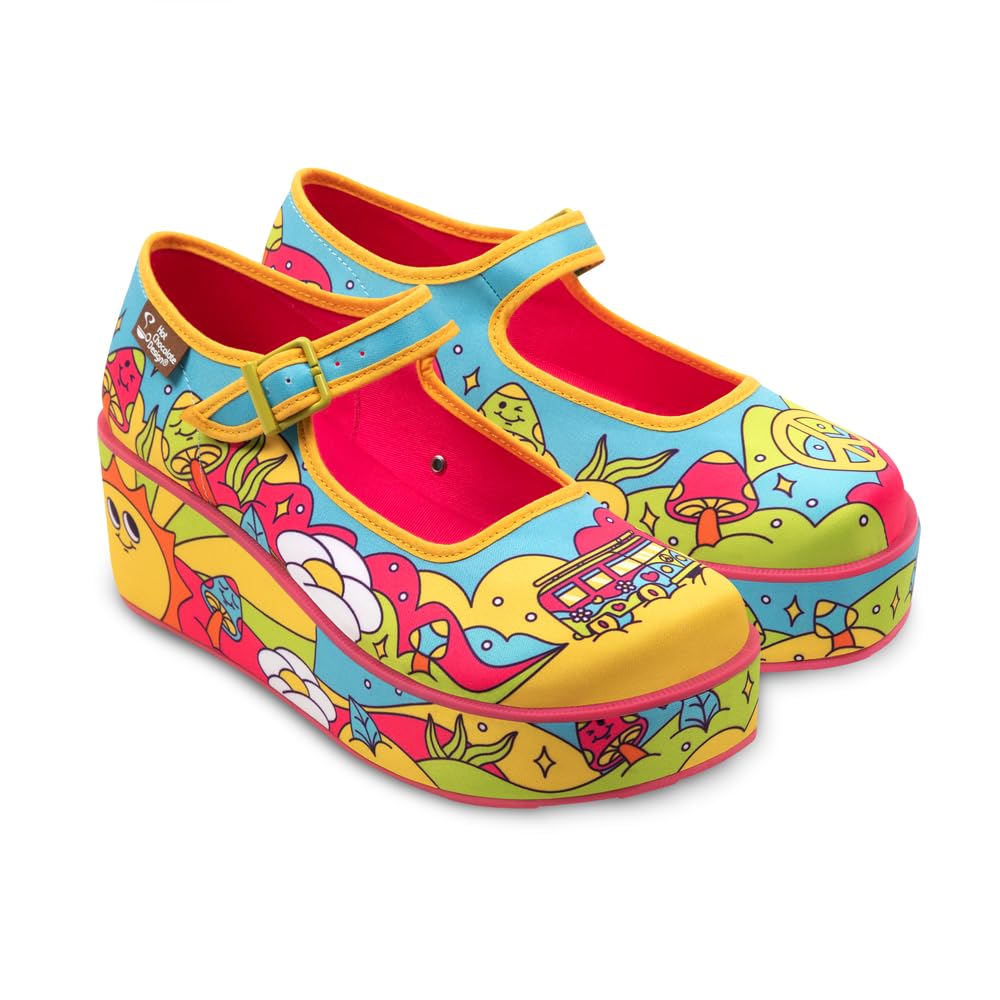 Hot Chocolate Design Chocolaticas Funky Canvas Women's Mary Jane Flat Shoes — view 81