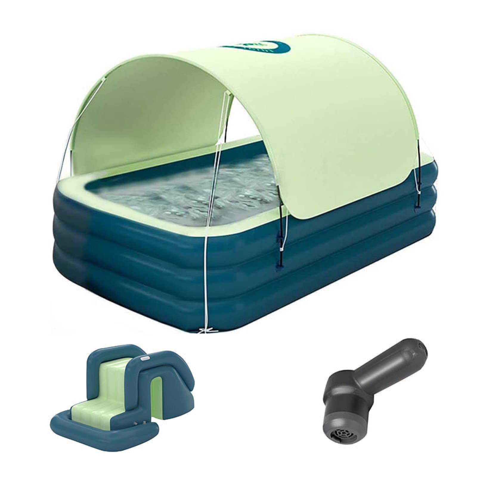 Centro Juegos Hinchable Regalo Juguete al Aire Libre Verano para Niños Familia Interior Exterior Piscina Hinchable para Niños 2 a 6 Años,Green-2.6M