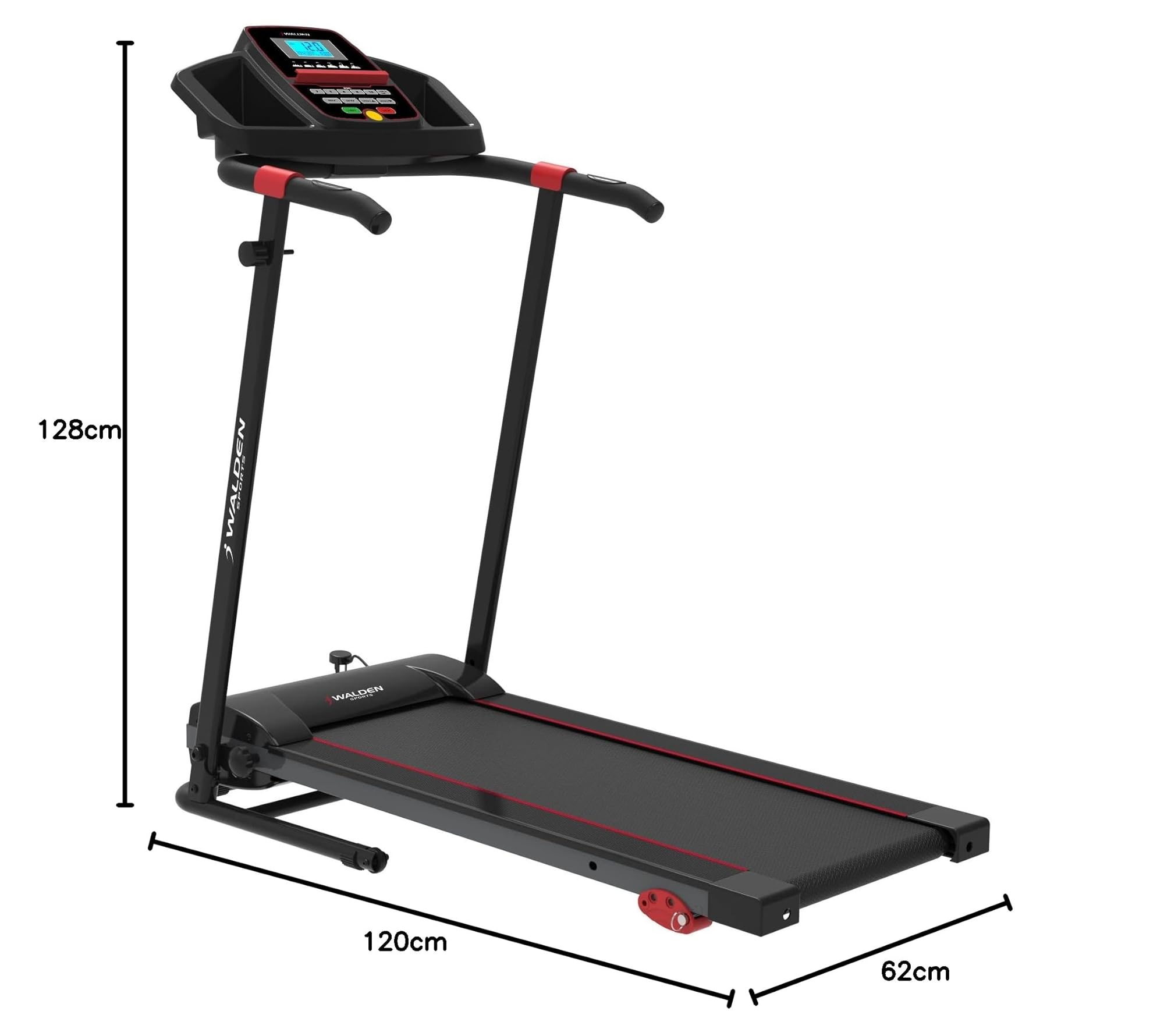 Walden Laufband Elektrisch Klappbar F2800 – Walking Pad für Zuhause & Büro, 2,5 PS Motor, Geschwindigkeit 1–10 km/h, 12 Programme, LCD Display, Fitness & Abnehmen (F280L)