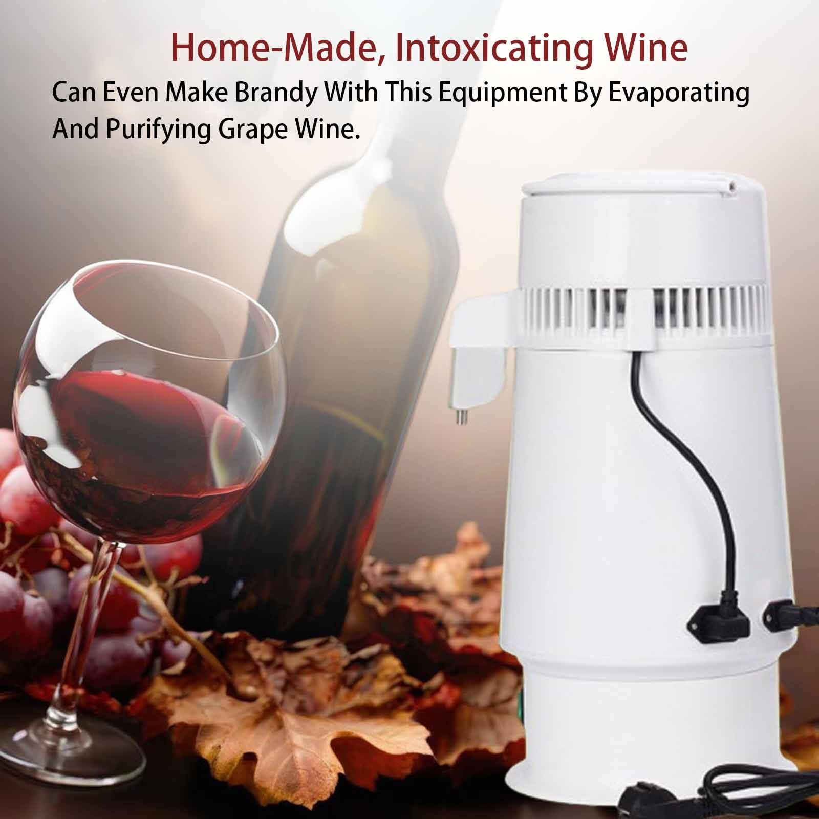 Destilador de agua de 750 W, 4 L, de acero inoxidable, con recipiente para uso doméstico, laboratorios y hospitales. Interior de acero inoxidable que destila agua pura