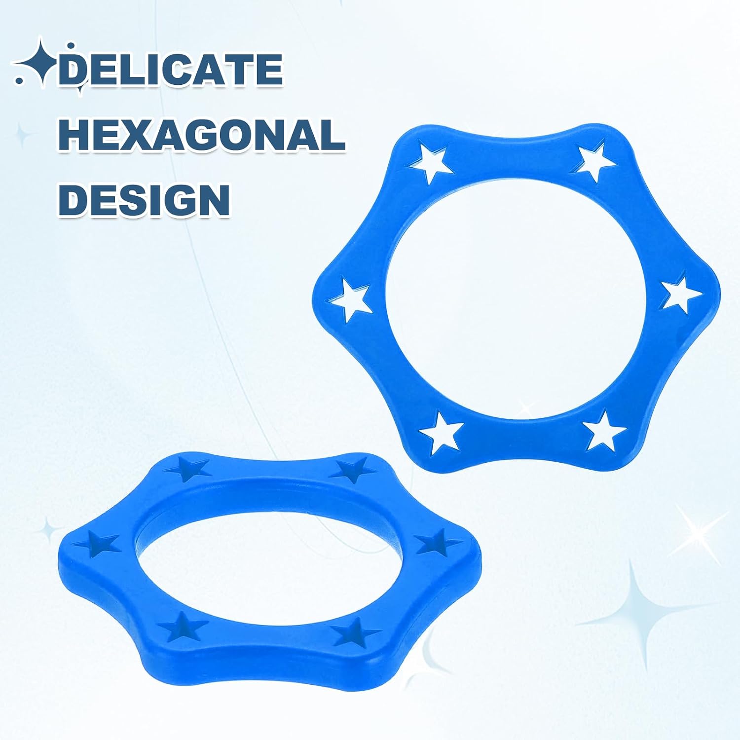 MECCANIXITY 1.34" Hexagonal Rubber Microphones Rolling Protection Ring for KTV Mic Device Shake-proof Design Protects Against Falling and Slipping, Blue