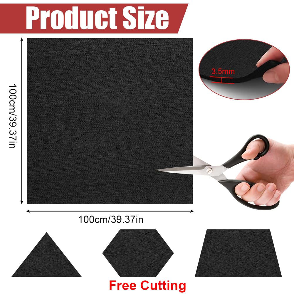 Yuragim Tapis ignifuge 1 m x 1 m - Résistant à la chaleur - Tapis de protection contre le feu - Résistant à la chaleur jusqu'à 1000 °C - En feutre de carbone - Pour barbecue, soudure, brasero et