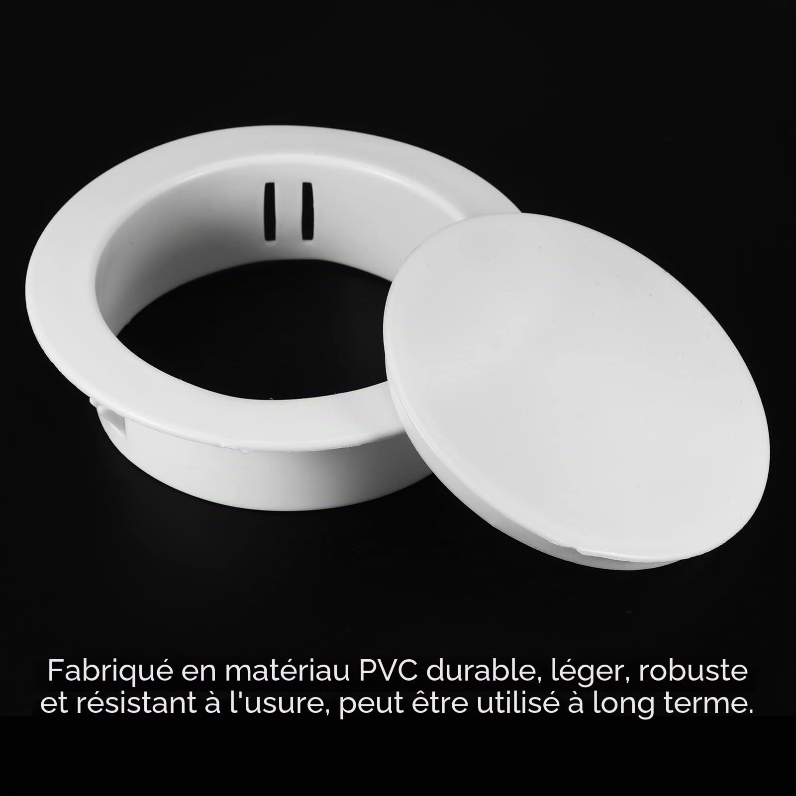 PATIKIL 100mm OD Trou Bouchons, 1 Paquet Rond Snap in Type verrouilage Trou Tube Poste Tube Insert Terminal Capuchons pour Tube Ligne Protection, Couvercle De Tuyau De Ventilation, Blanc
