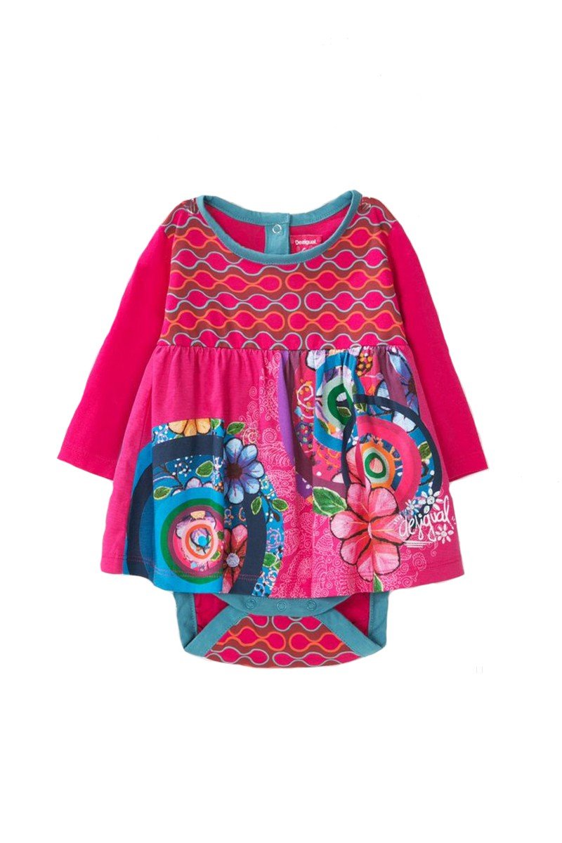 Desigual Baby Girls 0-24m Silvia Dress, Pink (Fuchsia Rose), 9-12 (Size:12 Months)