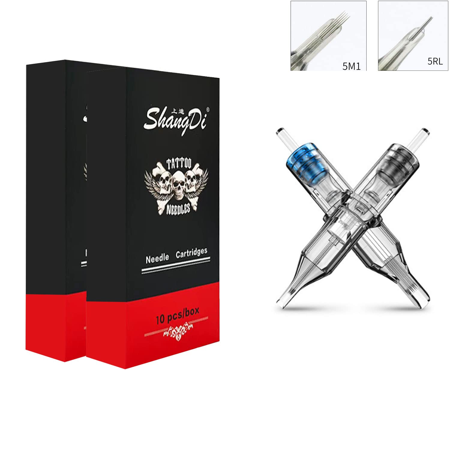 Kit Completo per Macchinetta per Tatuaggi, Inchiostri per Tatuaggi a 20 Colori, Kit per Tatuaggi Rotanti per Principianti, 20 Cartucce ad Ago, Kit Penna per Tatuaggi con Custodia (nero)