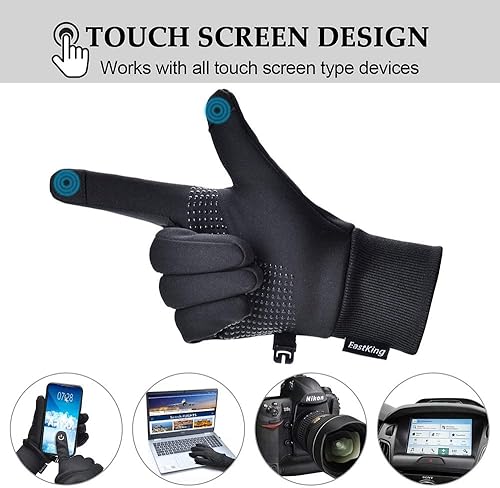 Miniatura 3 de Lightweight Winter Gloves for Men Women, Warm Water Resistant Touch Screen Gloves for Walking,Riding,Cycling,Running and Driving