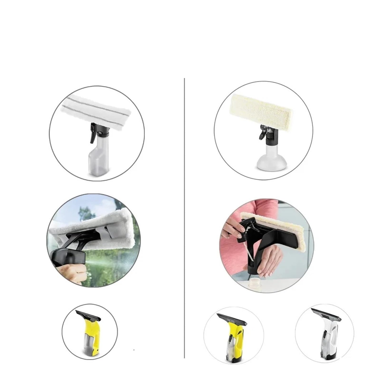 Accessories Compatible with Karcher WV1 WV50 WV75 WV2 WV5 Window Cleaning Machine Replacement Microfibre Mop Cloths Spare Parts Head Mop Rag(Set3)