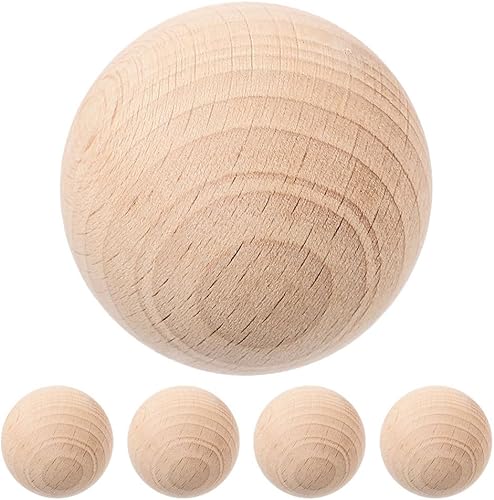 Bolas de croquet de madera de haya de 1.77 pulgadas, bolas de madera sin terminar para juegos de césped al aire libre, pintura y reemplazo