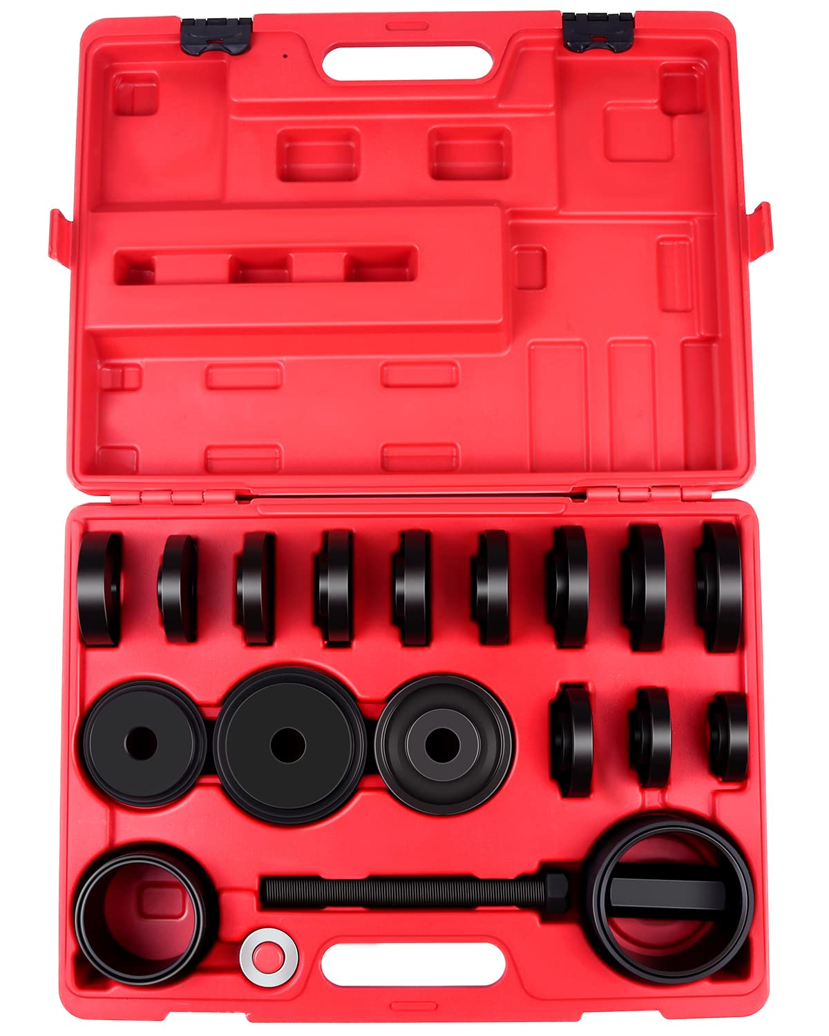 23 pieces wheel bearing press kit for front wheel drive bearing removal & installation wheel bearing puller tool set with storage case