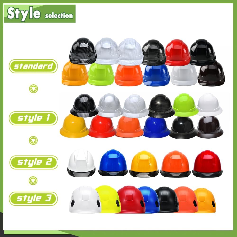 YOWESHOP Customized Safety Hard Hat Construction Work Safety Helmet Adjustable Ratchet Suspension Full Brim with Abs Shell Construction hat