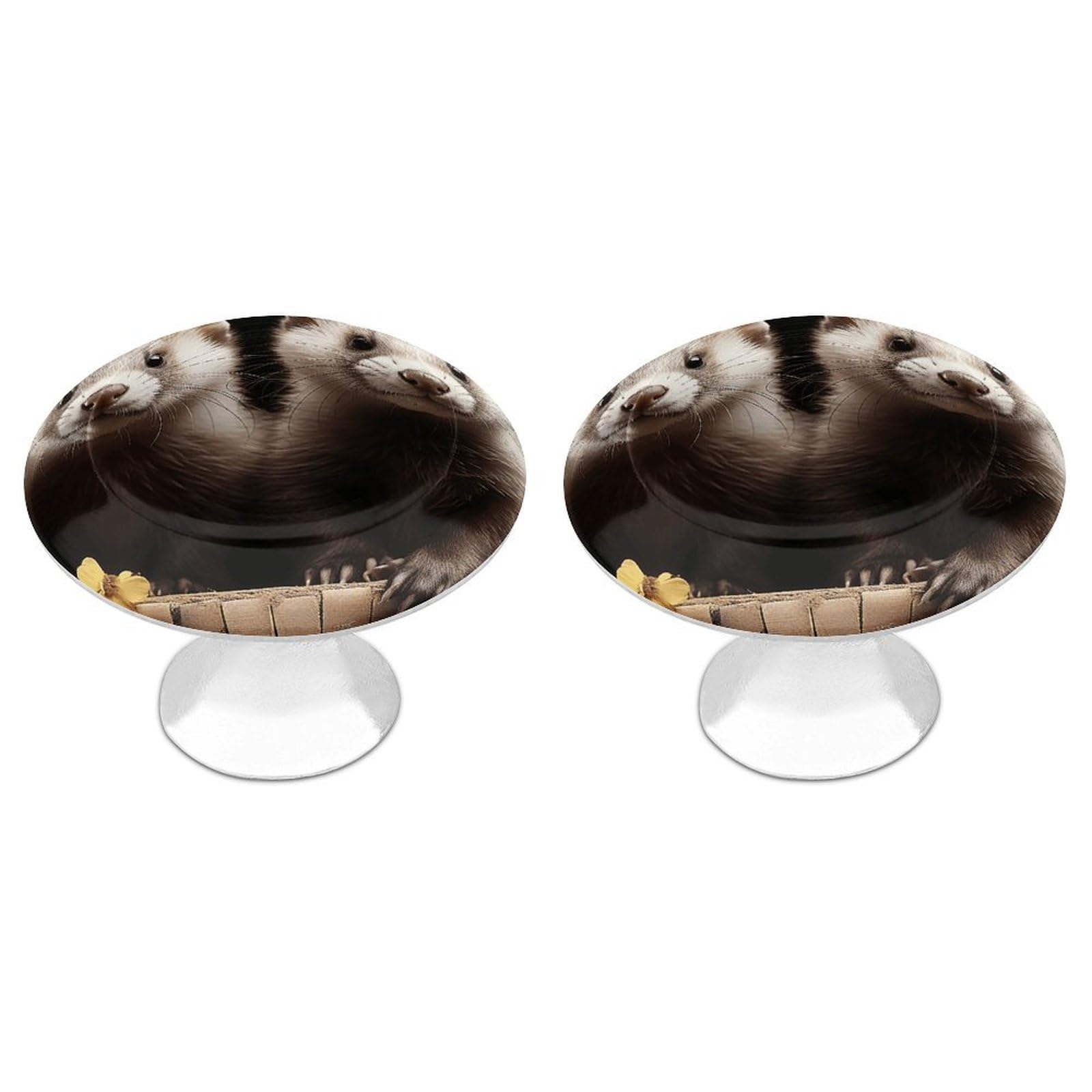 Vstadank Style Ferrets Cabinet Knobs Round Wardrobe Pulls Simple Drawer Handles With Screw Aluminum Alloy Closet Door Pull Modern Cabinet Hardware For Dresser Drawers 2 Pack