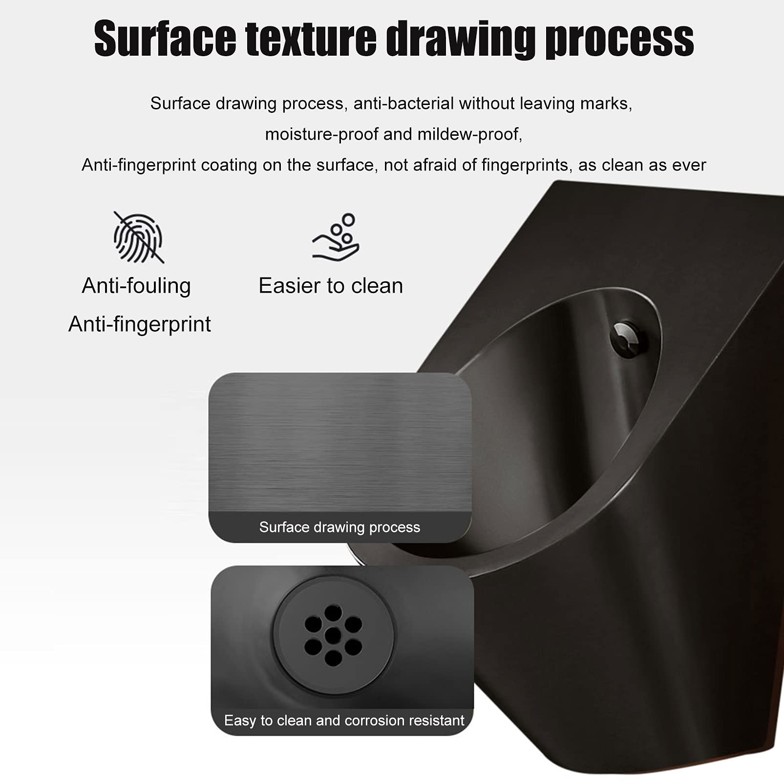 OTQEFTN Wall Mounted Urinal Bathroom Toilet Stainless Steel Urinal, Commercial Universal Urinal Funnel Toilet with Sensor Urinal Flush Valve