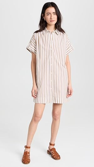 Madewell Women's Collared Button-Front Mini Shirtdress