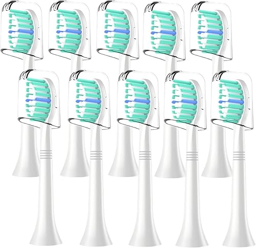 Cabezales de cepillo de dientes de repuesto compatibles con Philips Sonicare paquete de 10 cabezales de cepillo eléctrico profesionales para 4100