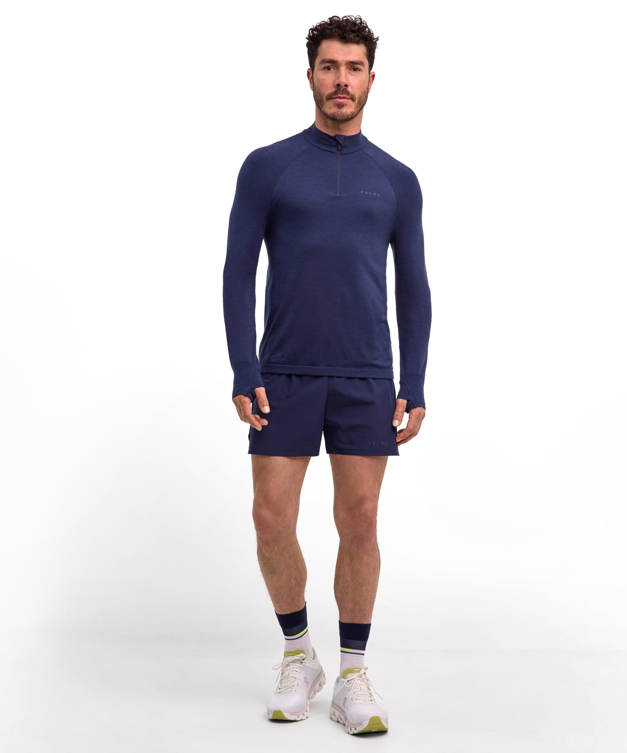 Falke Uomo Running Warm Pullover Regolazione dell'umidità Traspirante Asciugatura Rapida antiodore Lana Filo Funzionale 1 Pezzo