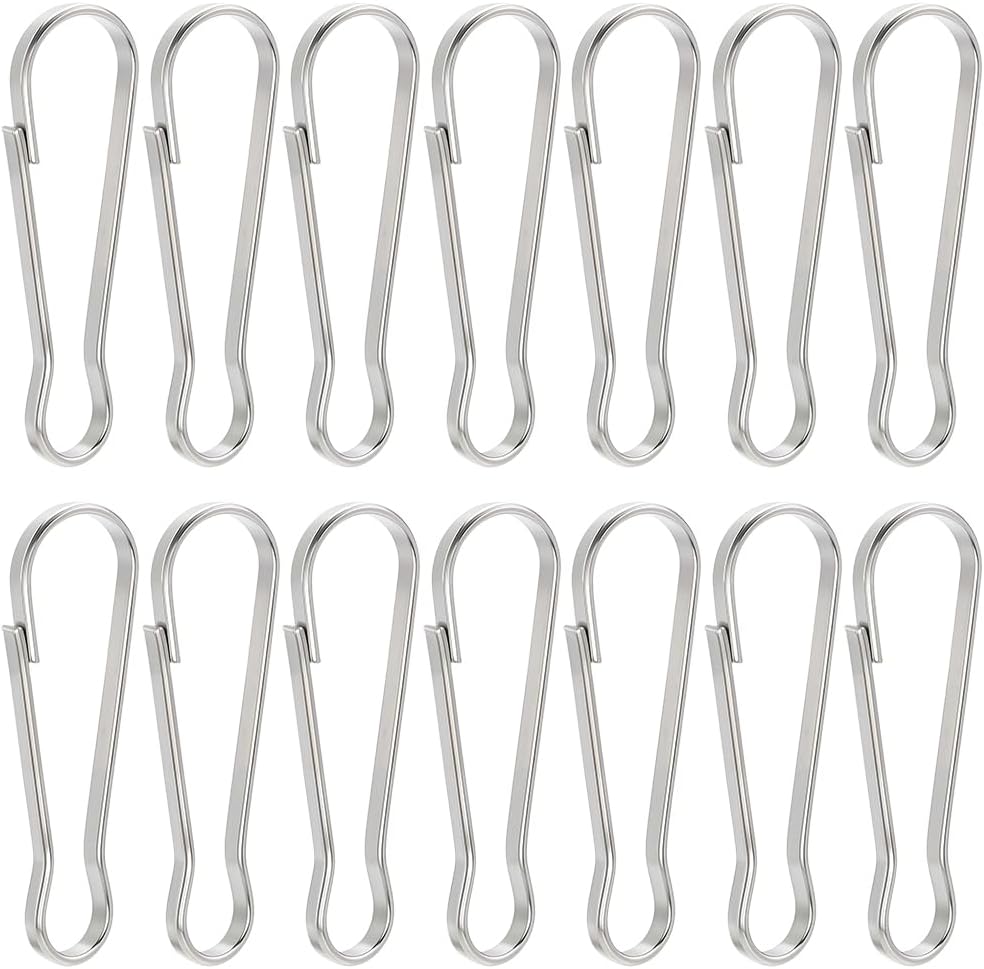 1 Box 50Pcs Metal Spring Hooks Black Lanyard Snap Clip Hooks 1.24 Inch Gourd Iron Push Gate Hanging Clasp Buckle Findings for Keychains ID Cards Purses Curtains Pet Tags Supplies DIY Making