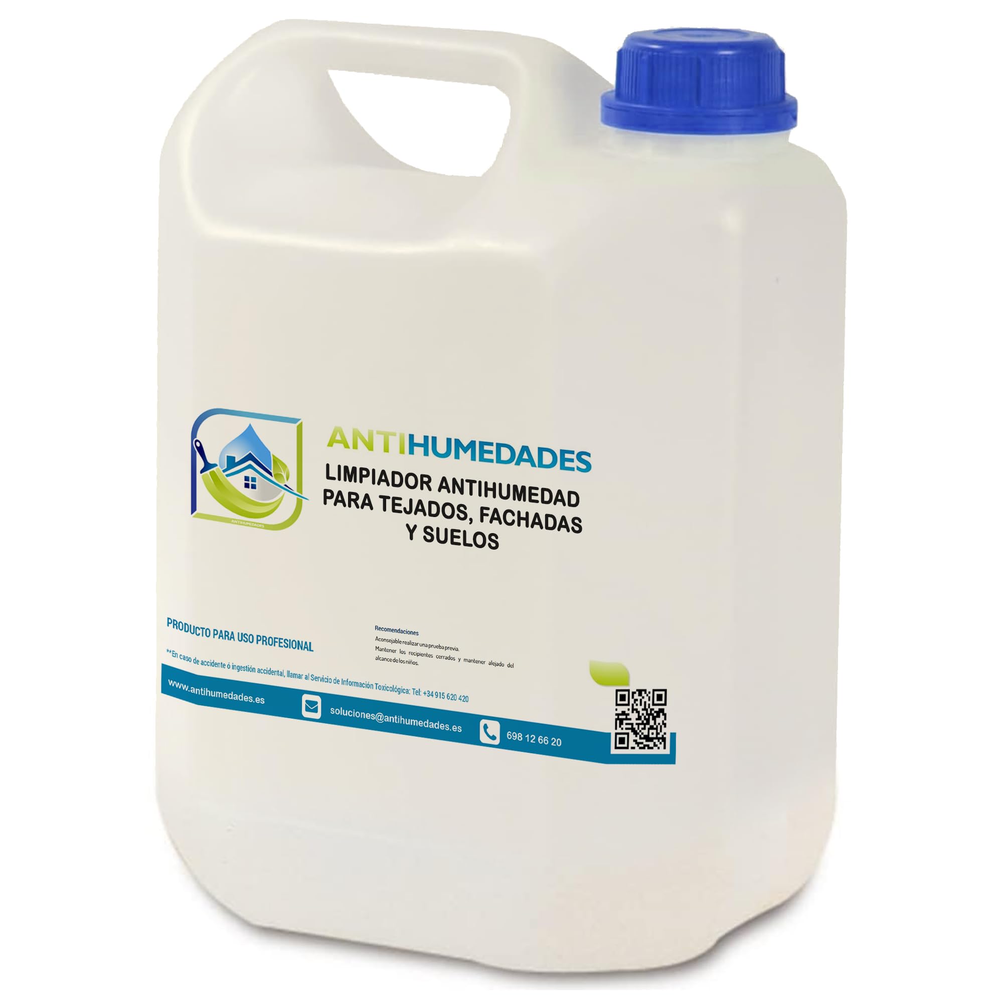 Limpiador de Humedades para Tejados, Fachadas y Suelos (10 ltr) - Elimina en profundidad las manchas negras y por el paso del tiempo - ANTIHUMEDADES