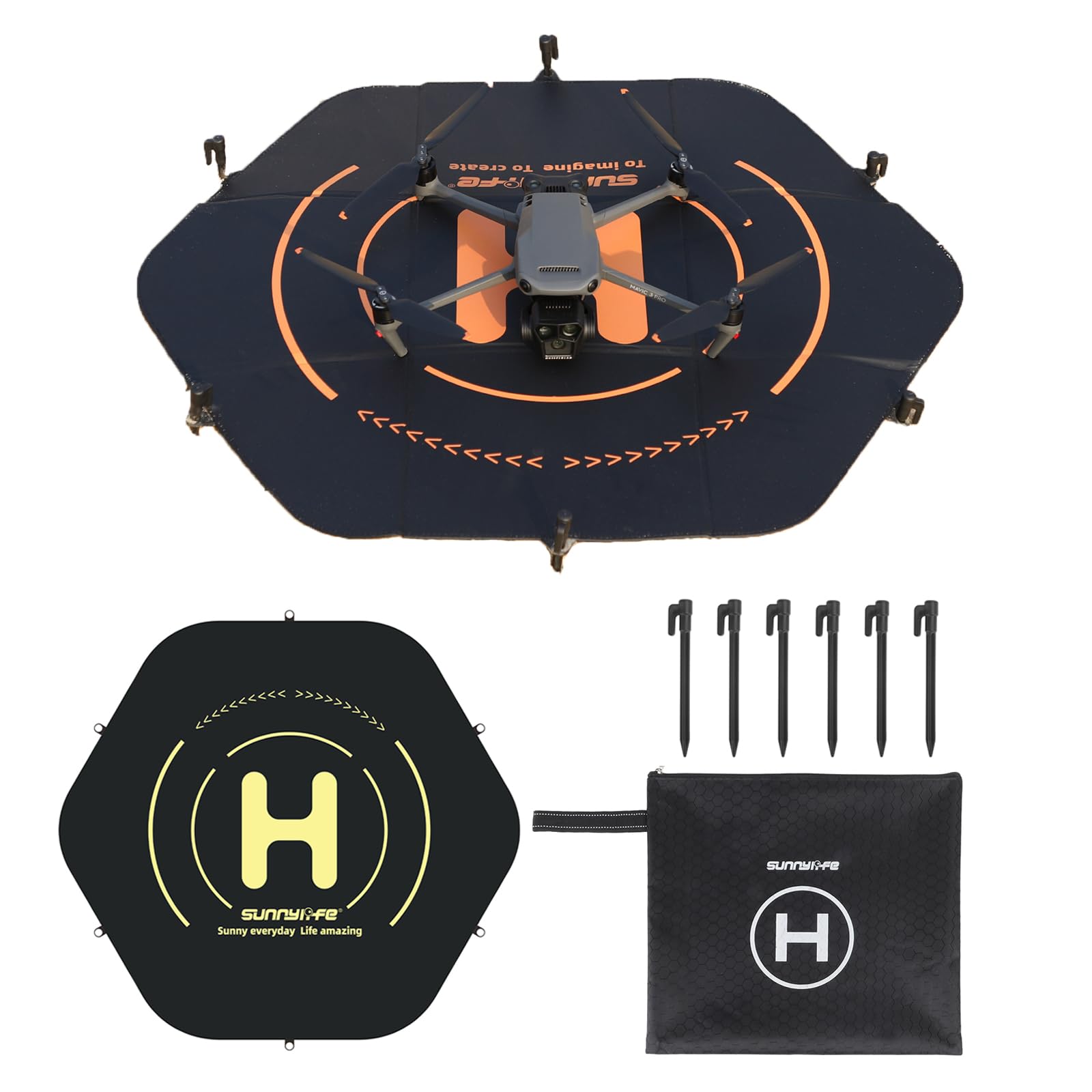 ZJRXM Drone di atterraggio grande pieghevole, 80 cm, accessorio per droni DJI Drones, universale e veloce, pieghevole, piattaforma di atterraggio per DJI Mavic 4 Pro/Mini 4 Pro/Air 3S/Flip/Avata 2