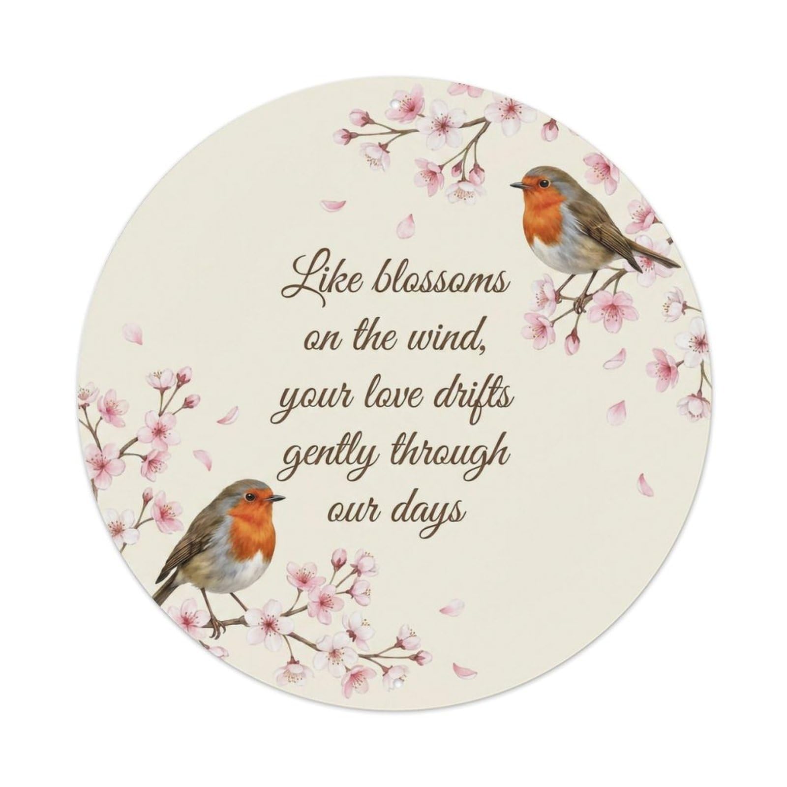Metal Tin Sign European Robin Garden Sign Heaven Love Blossom Artwork