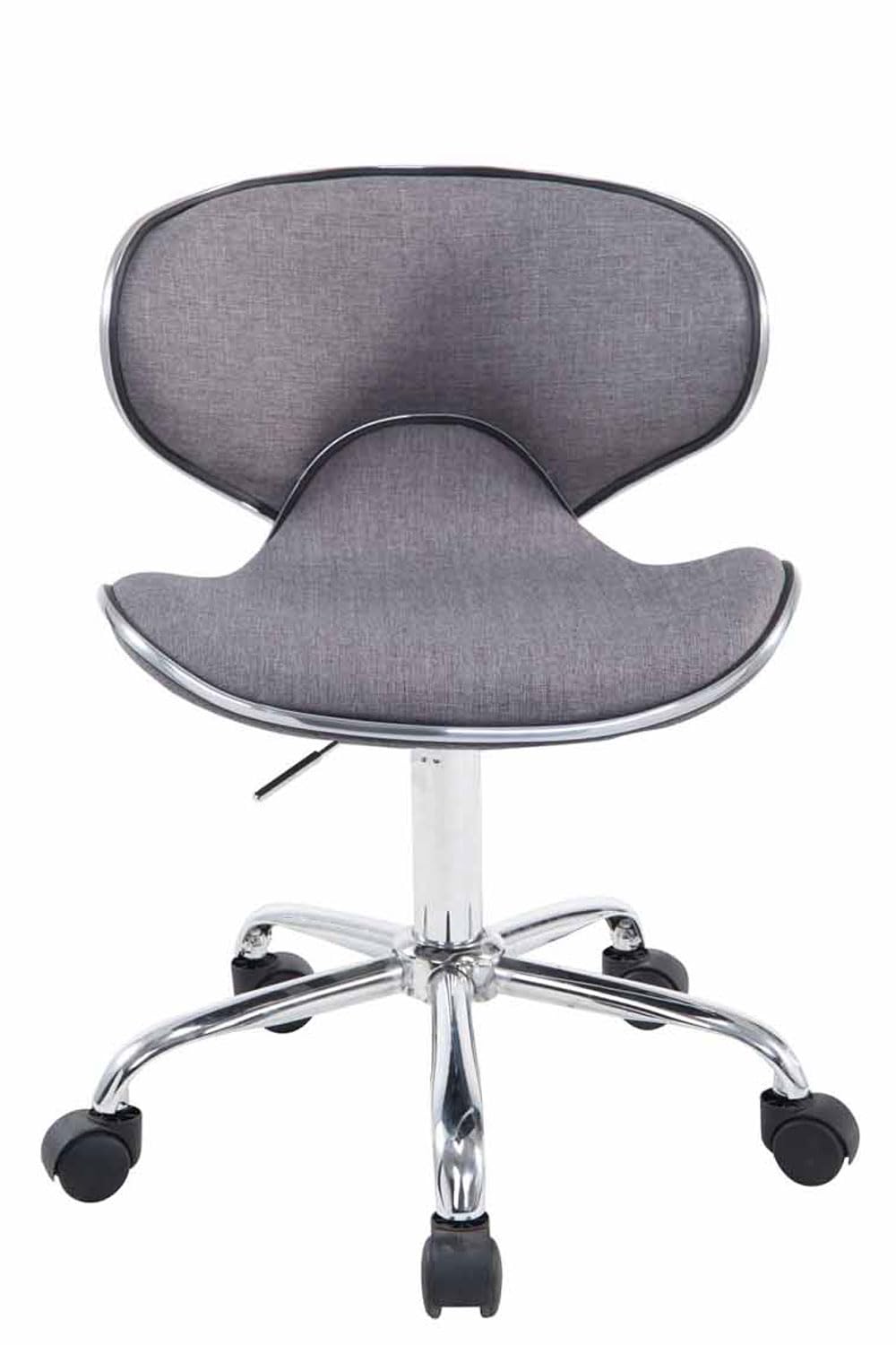 CLP Taburete con Ruedas Las Vegas V2 Tapizado En Tela I Taburete De Trabajo Regulable En Altura I Silla De Escritorio Moderna & Ligera I Color: Color:Gris