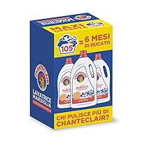 Chanteclair – Detersivo per Lavatrice, Profumo Marsiglia, Formula Concentrata, con Vero Sgrassatore – 3 Flaconi da 1575 ml
