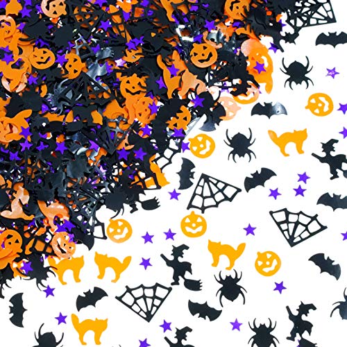 Halloween Party Table Scatter - Pumpkin Spider Webs Foil Metallic Sequins Confetti Trick or Treat Party Sprinkles Decorations 60g