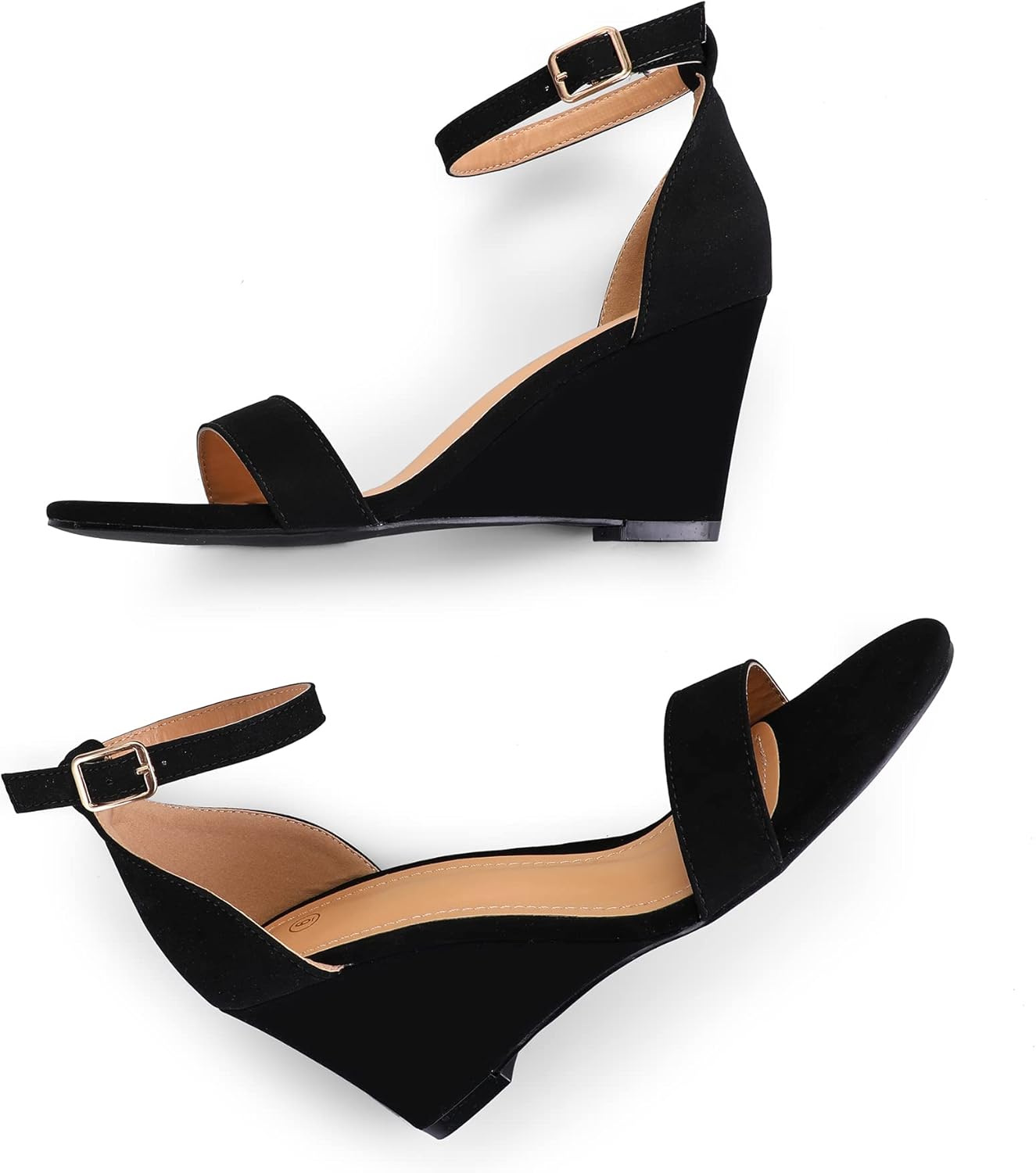 COASIS Women's Wedge Sandals 3 Inch Ankle Strap Open Toe Dress Wedding Shoes