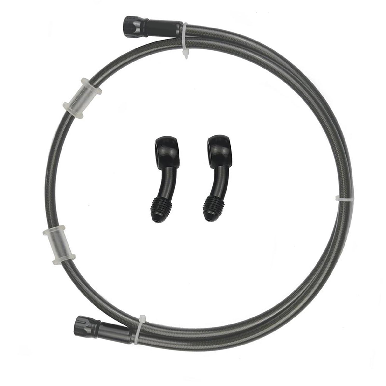 Hydraulic Brake Hose Motorcycle ATV Street Dirt Pit Bike M10 AN3 Brake Hose 28°-28° Hydraulic Stainless Steel Braided Fluid Oil Tube Line(1300mm)