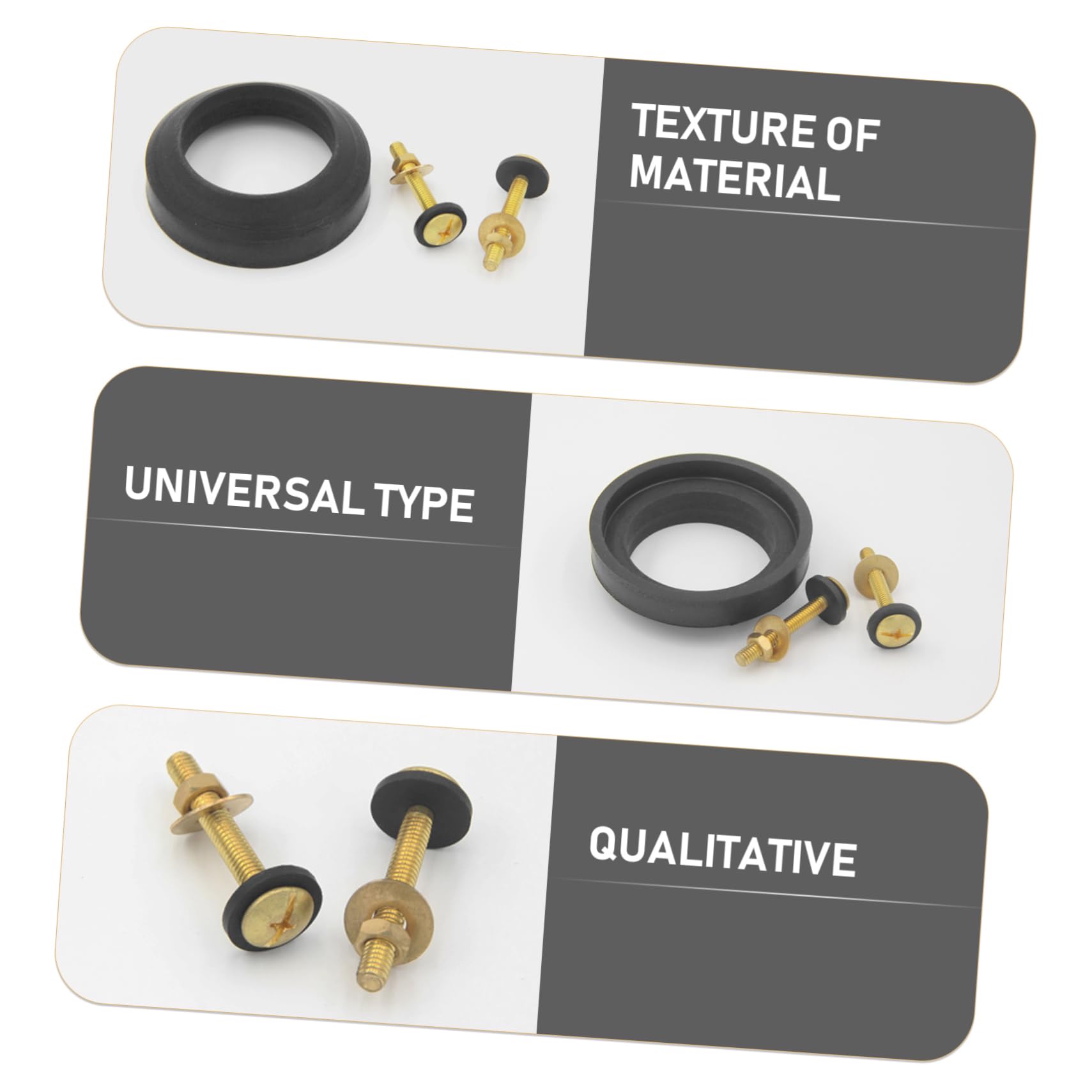 Lurrose 3 Set guarnizione del WC kit cisterna adesivo parti lavaserbatoi wc anello di tenuta cassetta wc accessorio cassetta wc accessori per cassette wc gomma da cancellare Nero