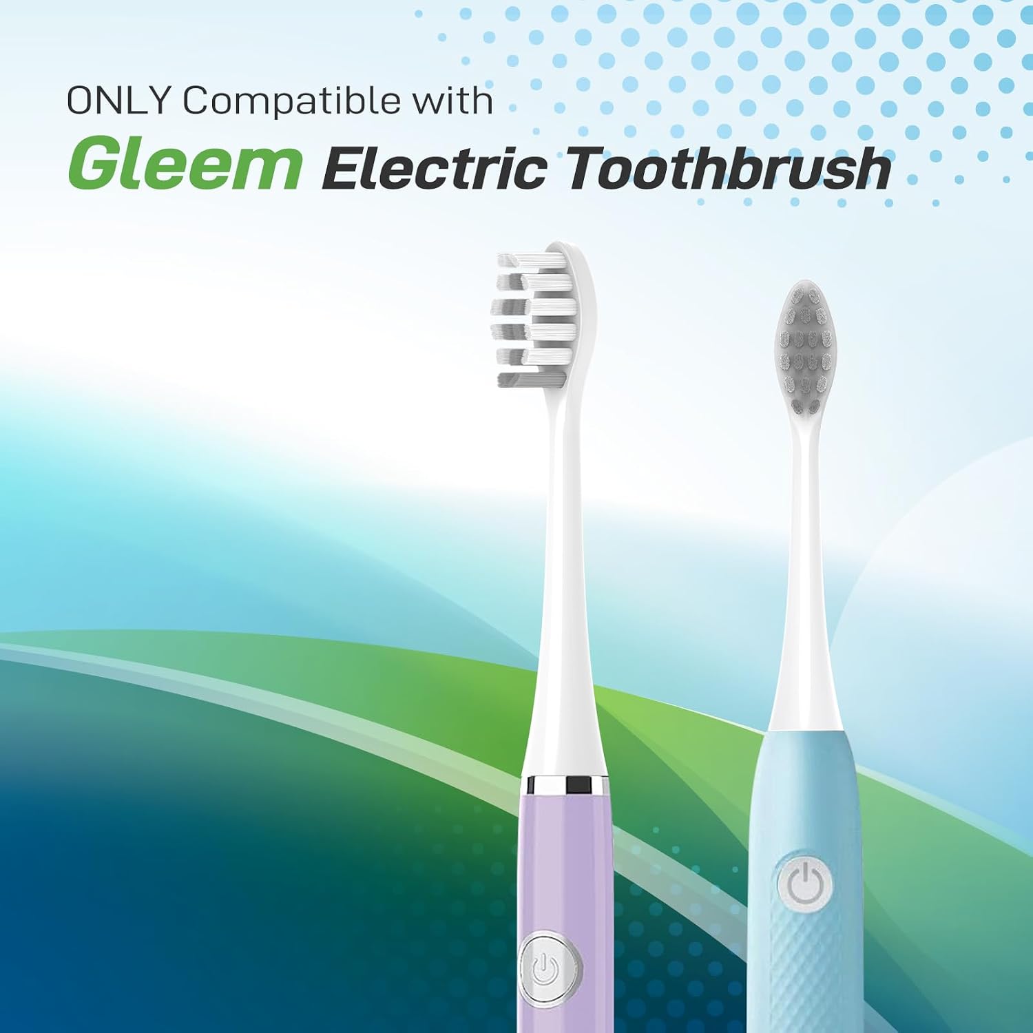 Toothbrush Heads Replacement Compatible with Gleem Electric Toothbrush - Brush Heads Refills Compatible with Gleem, White, 10 Count