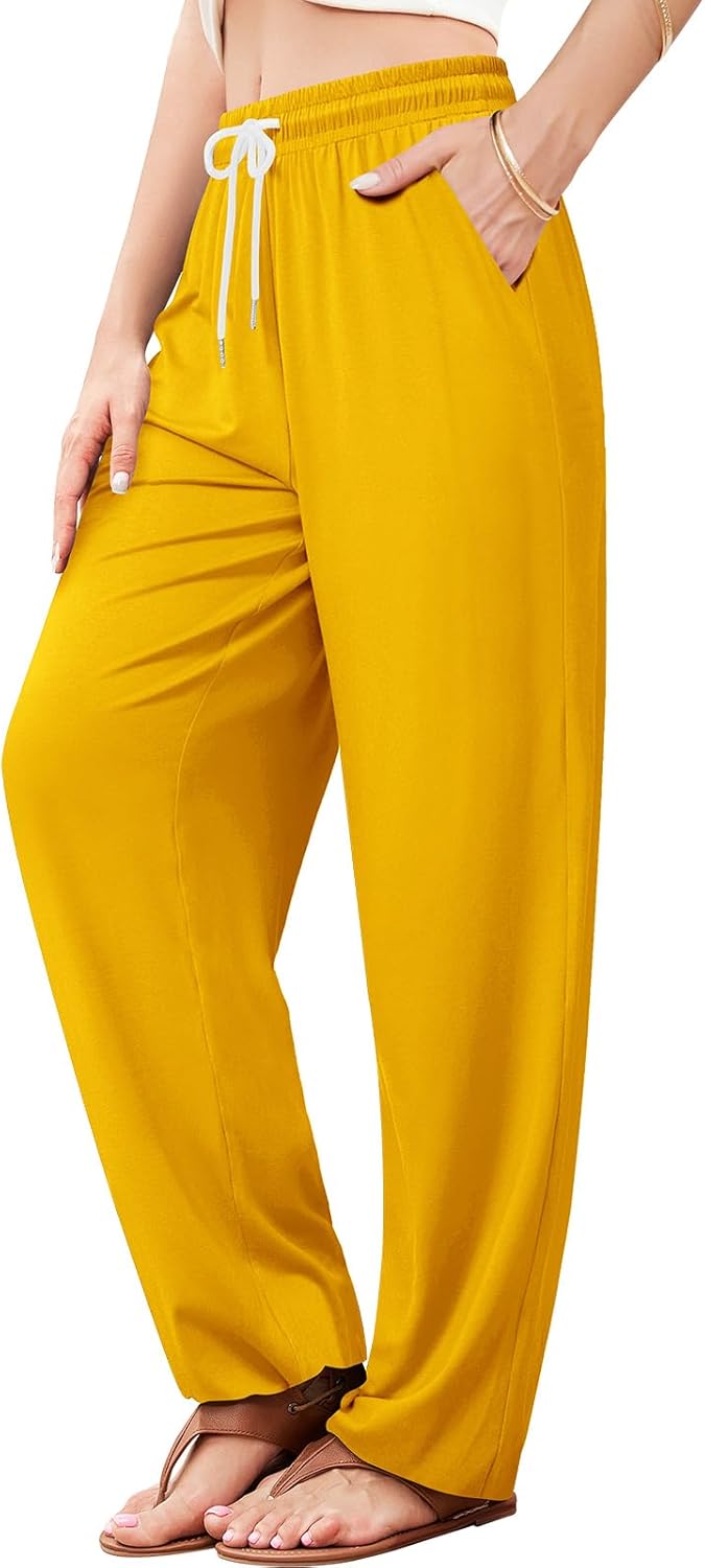 QIANXIZHAN Women's Joggers Pants, Sweatpants Lounge Yoga Boho Trousers with Pockets