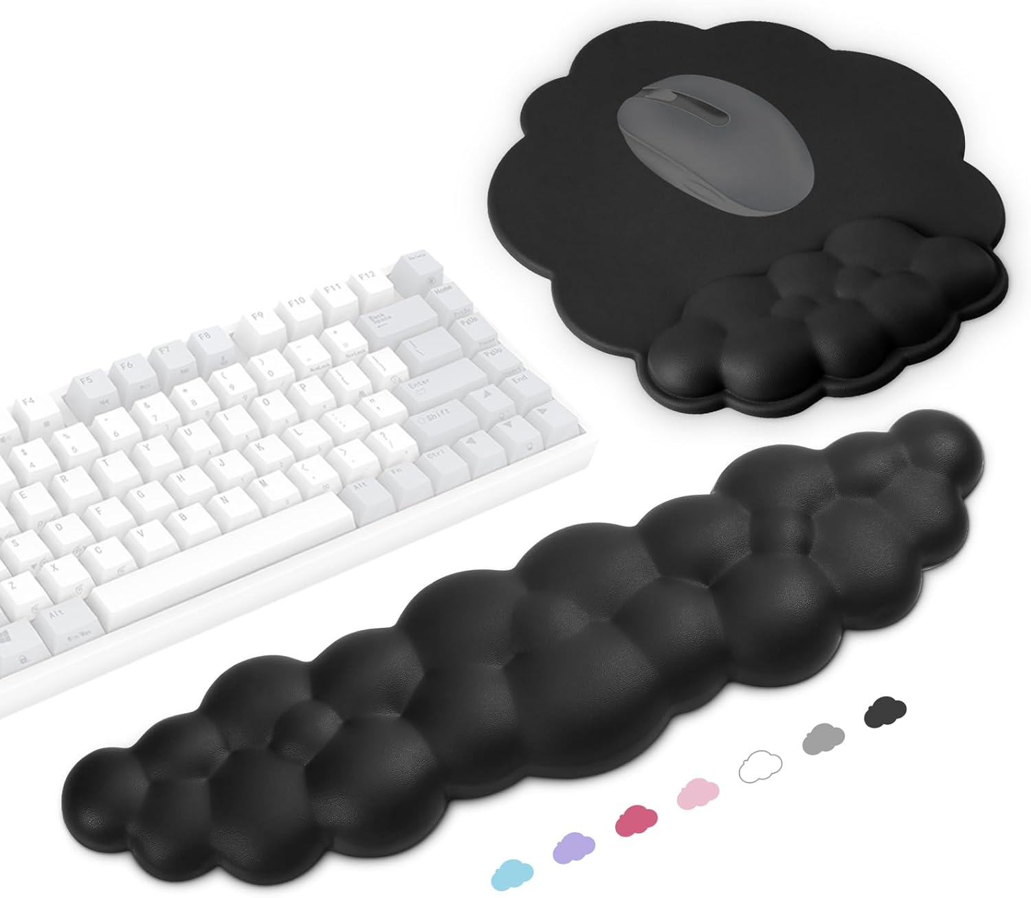 Black Cloud Wrist Rest for Keyboard and Mouse Provide