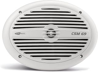 Caliber CSM69 Altavoces Marinos coaxiales de 2 vías, 6 x 9 p, 180 W, Color Blanco