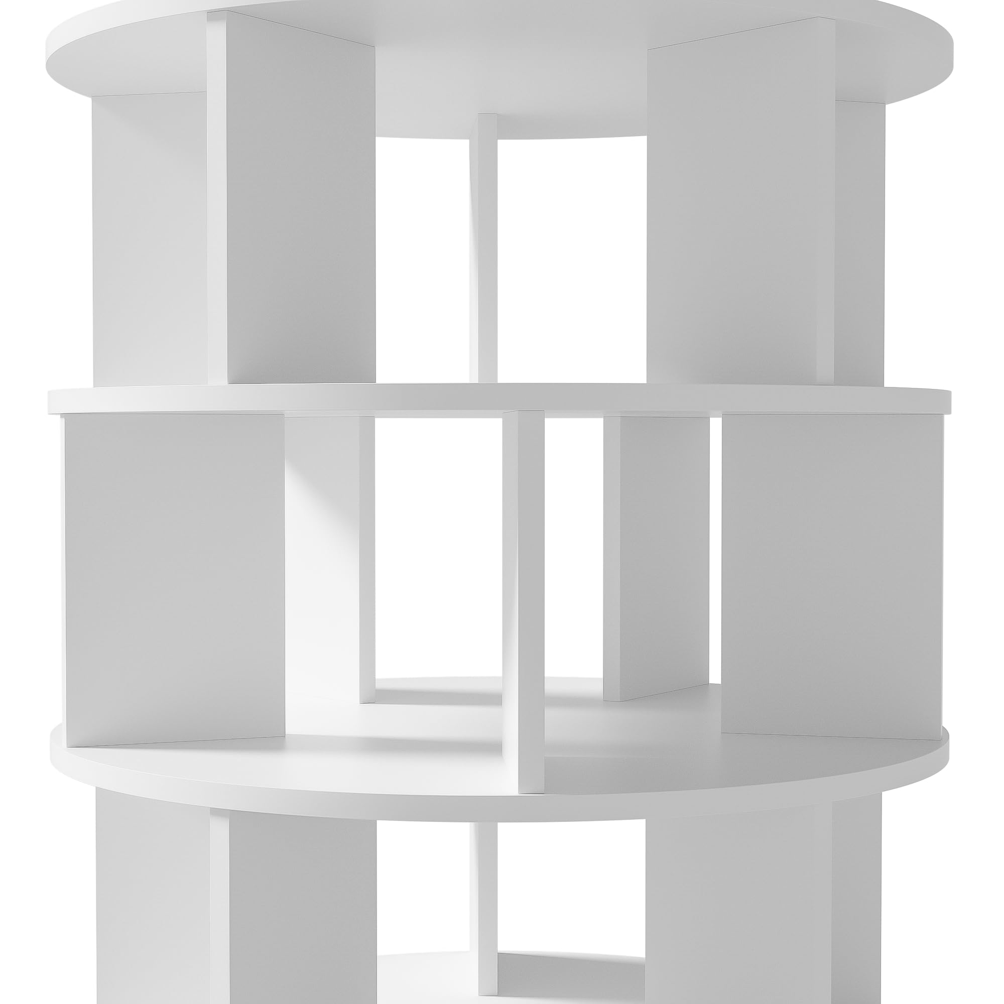 Merax Schuhregal Drehbar, Multifunktionales Schuhschrank mit 5 Ebenen, Rundes Rotating Shoe Rack 360-Grad-Drehung, Höhe 115 cm, Breite 60 cm, Weiß