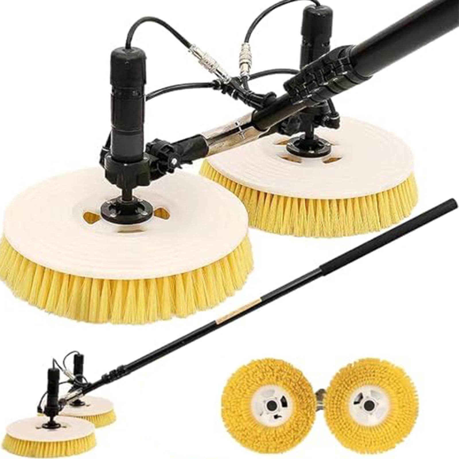 GTHTUHFD Solar Panel Cleaning Kit, Automatic Rotating Brush Wand, Efficient Cleaning For Windows And Roofs, 5.5M/18Ft,Lithium Battery-7.5m/24ft