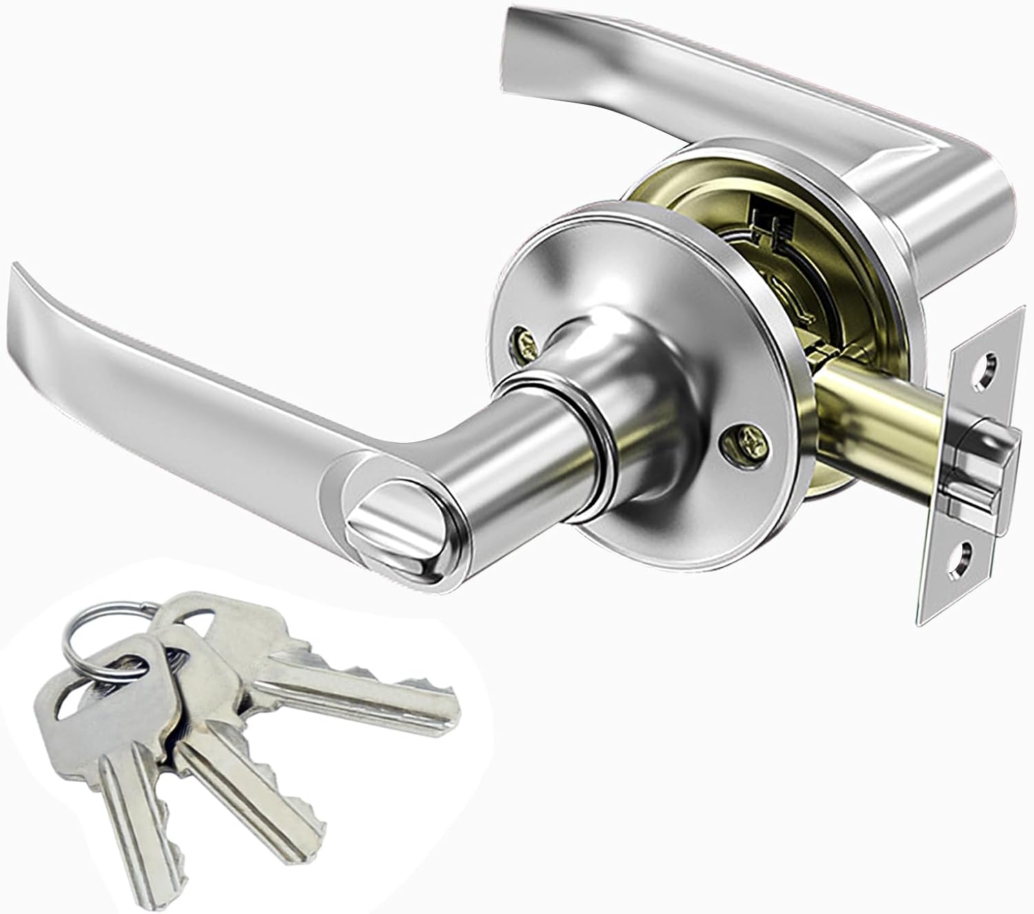 GKYZBB door handle with lock，door lock with key，door locks for entry