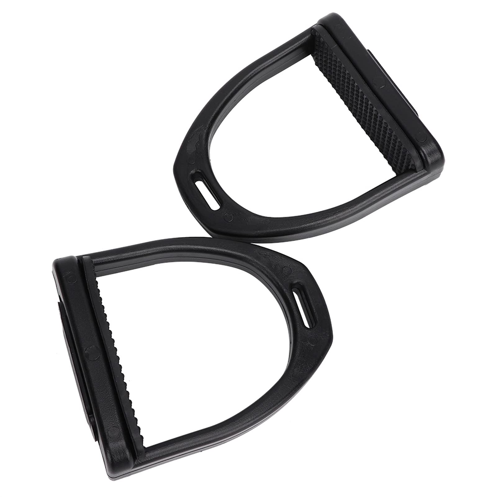 2 Pcs High Strength Stirrups, Plastics Stirrups with Black Non-Slip Rubber Pad Horse Tool Accessories