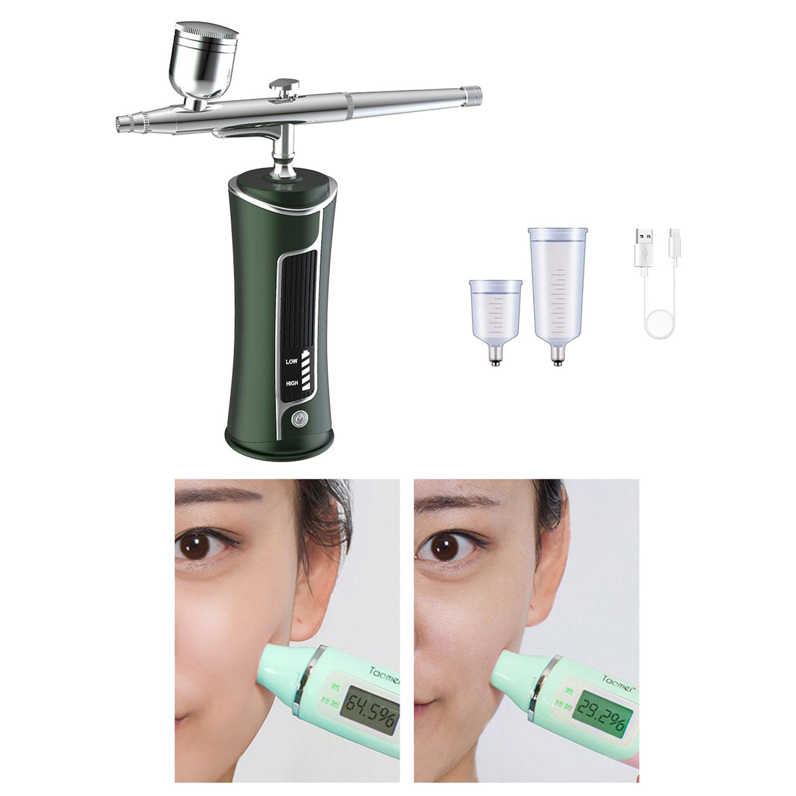 barenx Kit de compresor de aerógrafo de alimentación por gravedad de doble acción para artes, manicura,