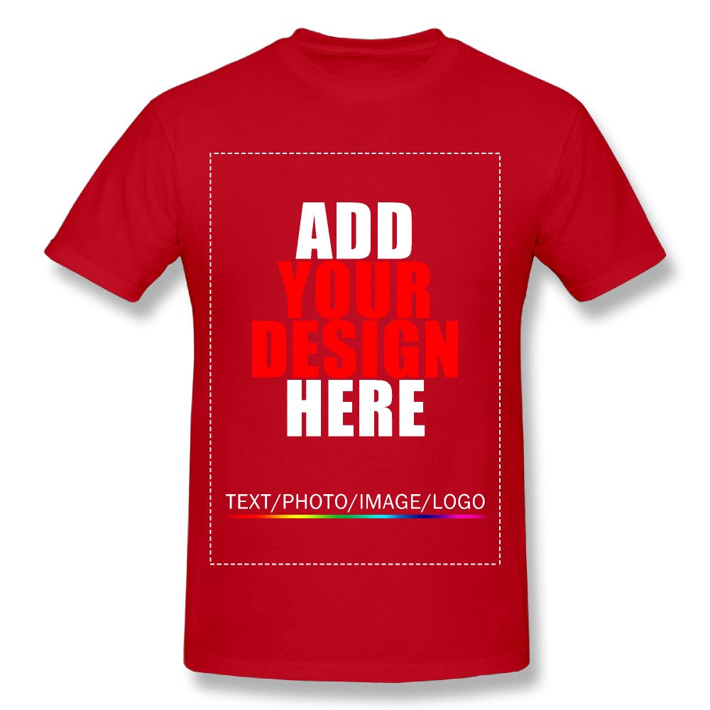 Customized T-Shirt Tee Design Your Own Shirt Add Your Image Text for Men & Women Red