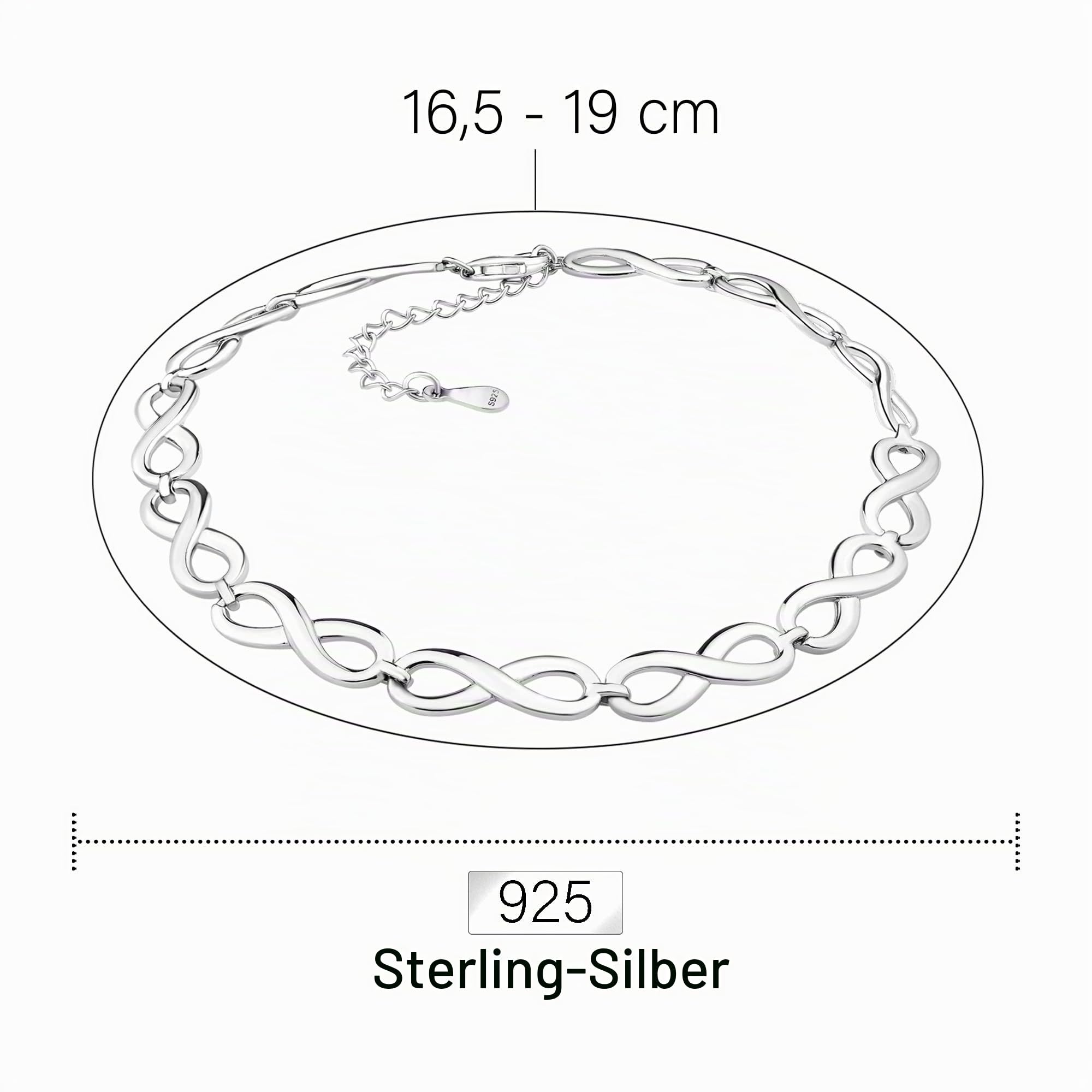 SOFIA MILANI - Damen Armband 925 Silber - Unendlich Infinity Anhänger - B0267