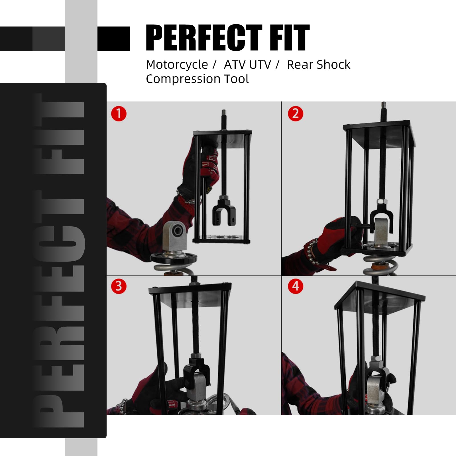 NICECNC Ressort d'impact arrière universel pour moto, outil de compression compatible avec ATV UTV