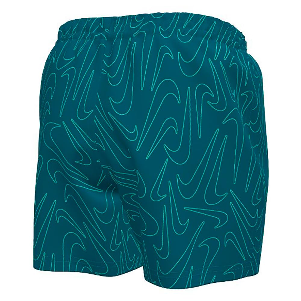 Nike Nike Swim Breaker Tossed Swoos 5" Volley Short Green Abyss Swim Trunks Unisex - Adulto