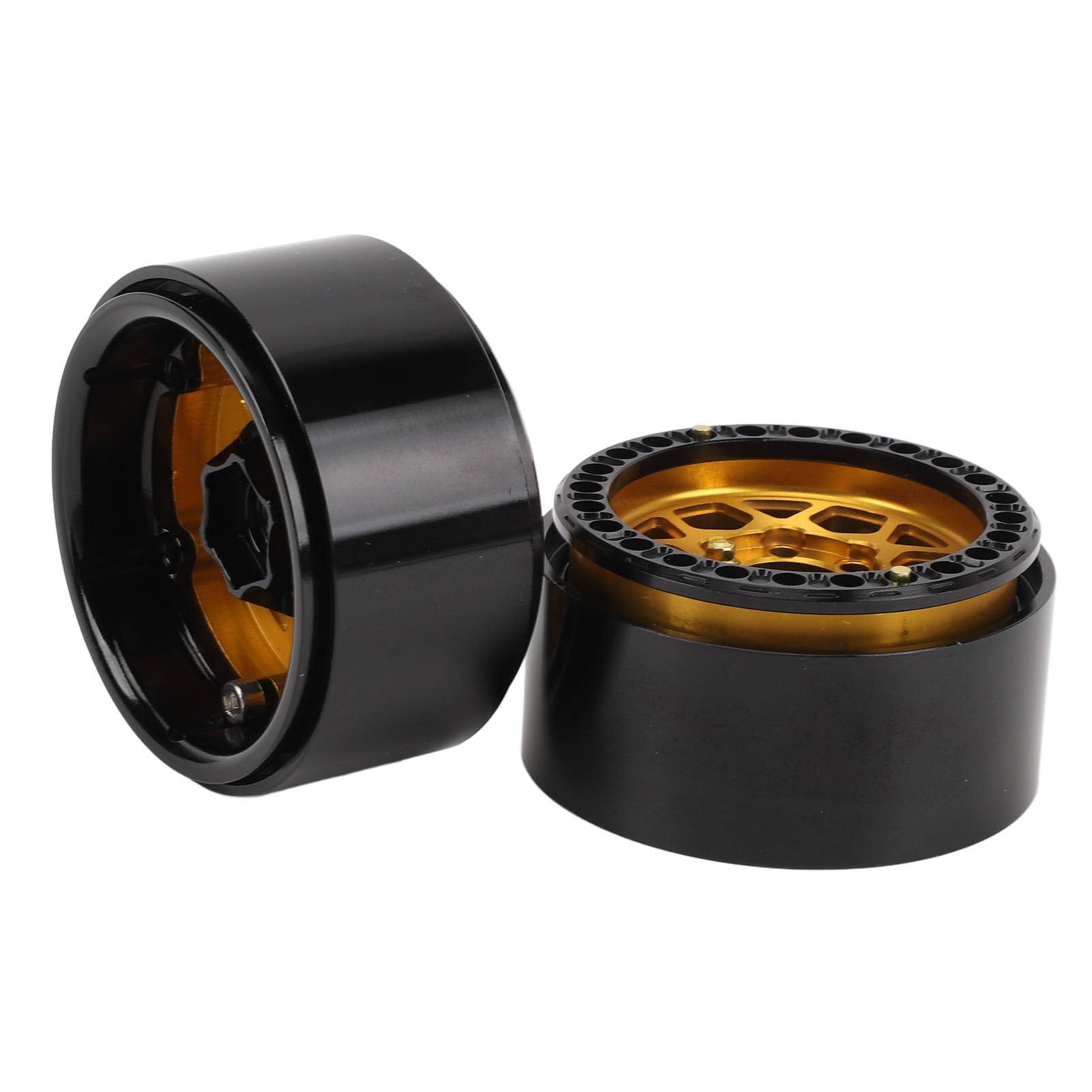 Sorandy 4 szt. 1,9-calowe Piasty kół RC, Felgi ze Stopu Aluminium Beadlock, Pięciokątne Trójkątne Otwory Wentylacyjne Felgi do Samochodów RC w Skali 1/10