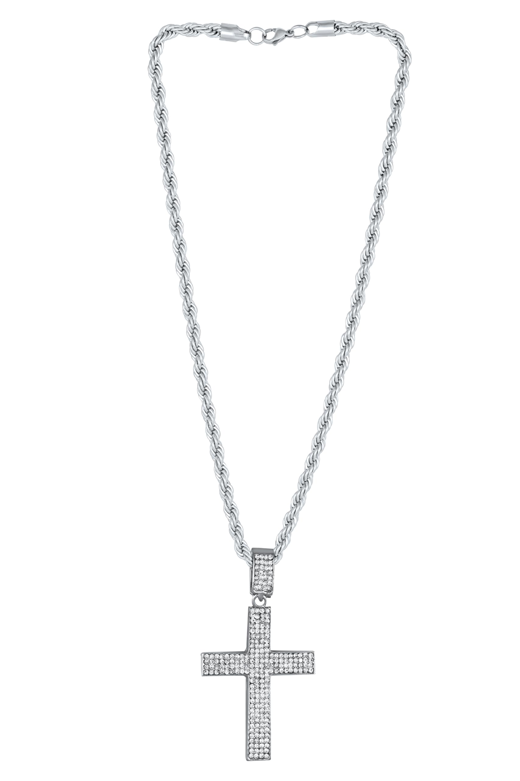 Men's Stylish Stainless Steel Cuban Link Pendant Necklace