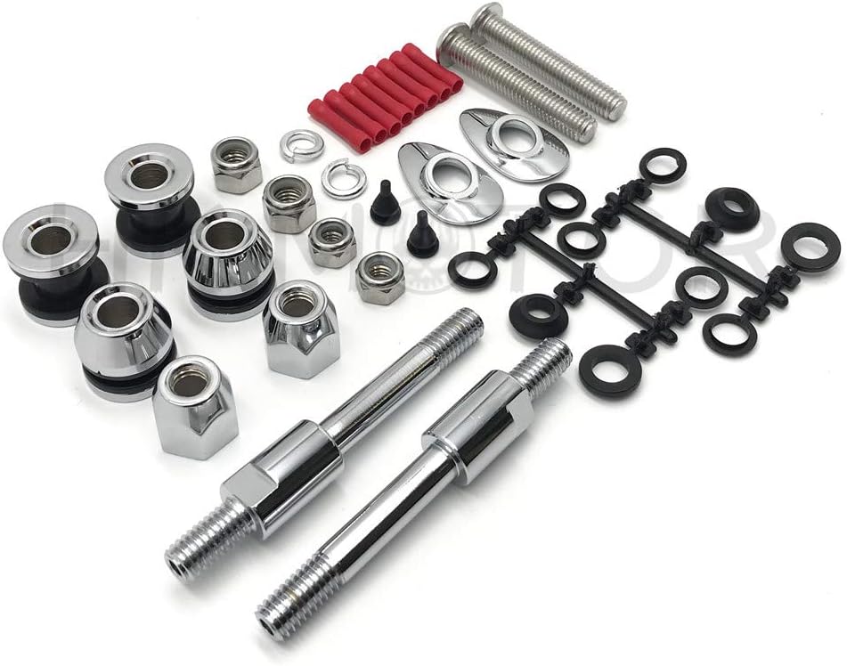 HONGK- HardDrive Sissy Bar Docking Hardware Kit (Chrome) Compatible with 02-05 H-D Dyna FXD [B07N144WSL]