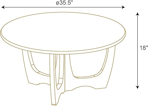 Miniatura 2 de FINECASA Mesa auxiliar redonda de madera, patas curvas, sofá de acento, decoración del hogar, mesas de sala de estar modernas de mediados de siglo,