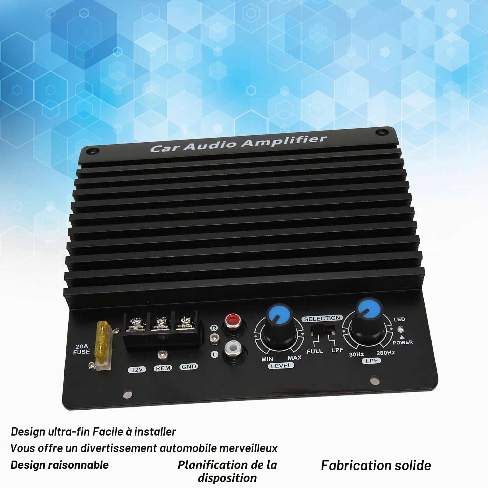 Carte D'amplificateur Haute Puissance Audio de Voiture FK205 1000 W, Carte D'ampli de Caisson de Basses de Véhicule Puissant 12 V Pouvant Pousser Un Woofer de 8 Pouces à 12